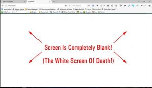wordpress white page