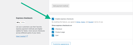 Enable express checkouts