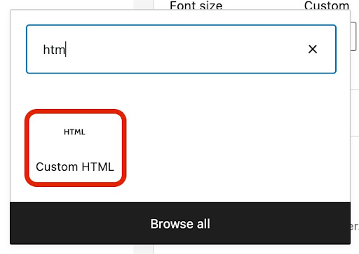 Custom HTML