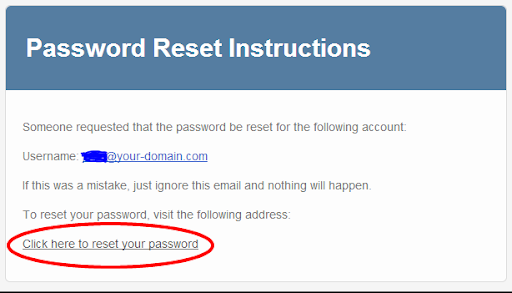 Password Resent Instructions