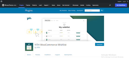 YITH WooCommerce Wishlist plugin